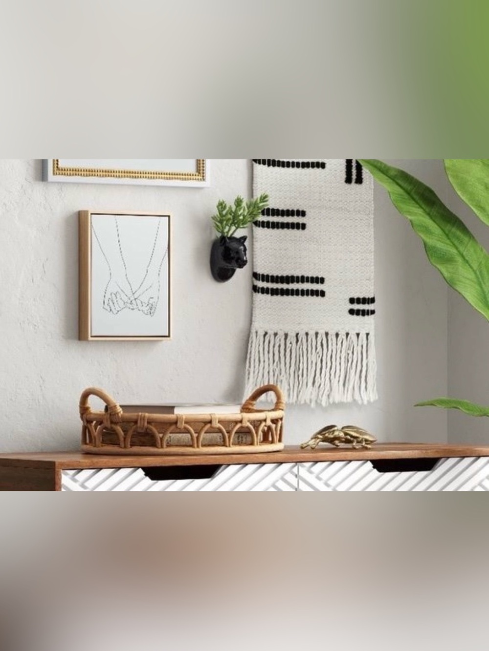 Opalhouse Rattan Tray Boho Jungalow